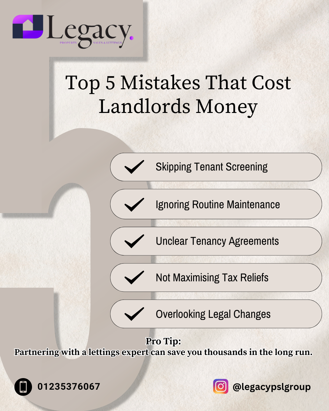 Infographic showing common landlord mistakes and how to avoid them